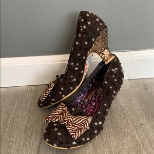 Irregular Choice brown glitter heel